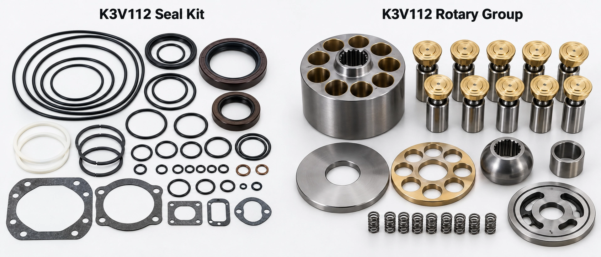 K3V112 hydraulic pump seal kit O-rings and complete rotary group replacement parts package K3V112 hydraulic pump seal kit O-rings and complete rotary group replacement parts package